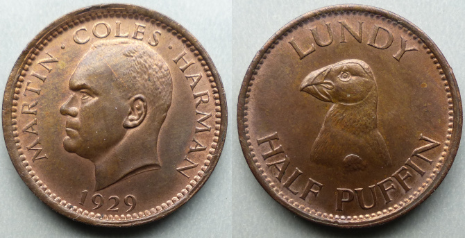 Lundy Island Half Puffin 1929